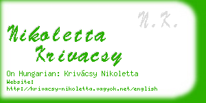 nikoletta krivacsy business card